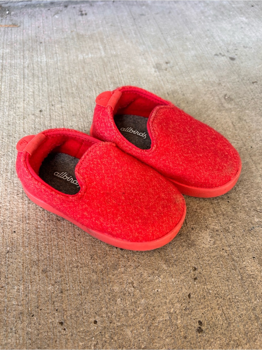 allbirds Kids Red Wool Slip-Ons
